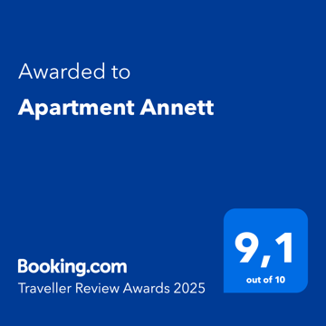 Booking.com Traveller Review Award 2025, Apartment annett
